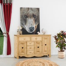 Harmónia három ajtós öt fiókos fenyő komód