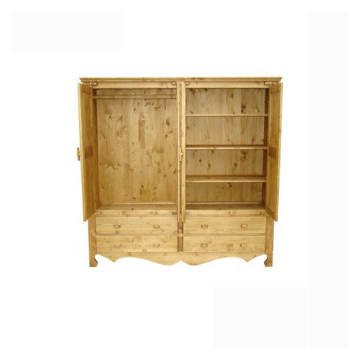 Harmónia 4 ajtós 4 fiókos zsanéros fenyő szekrény