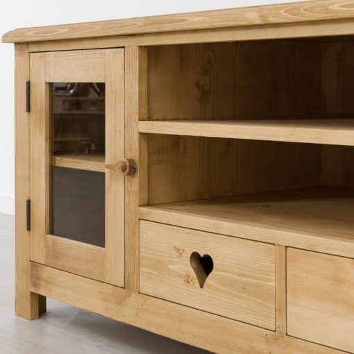 MENGEVE fenyő TV szekrény – 1 ajtós, 2 fiókos