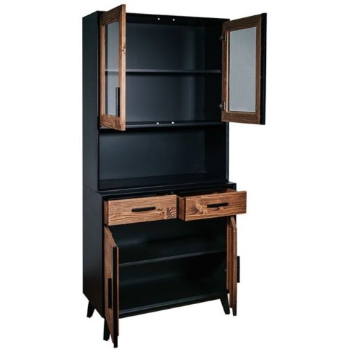 Fenyő 4 ajtós 2 fiókos tálaló szekrény