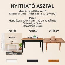 Fenyő asztal 120-160